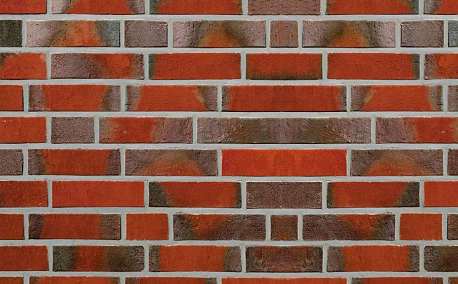 Клинкерный кирпич Roben Rysum flamm-bunt, пустотелый, гладкий, 210*100*50 мм