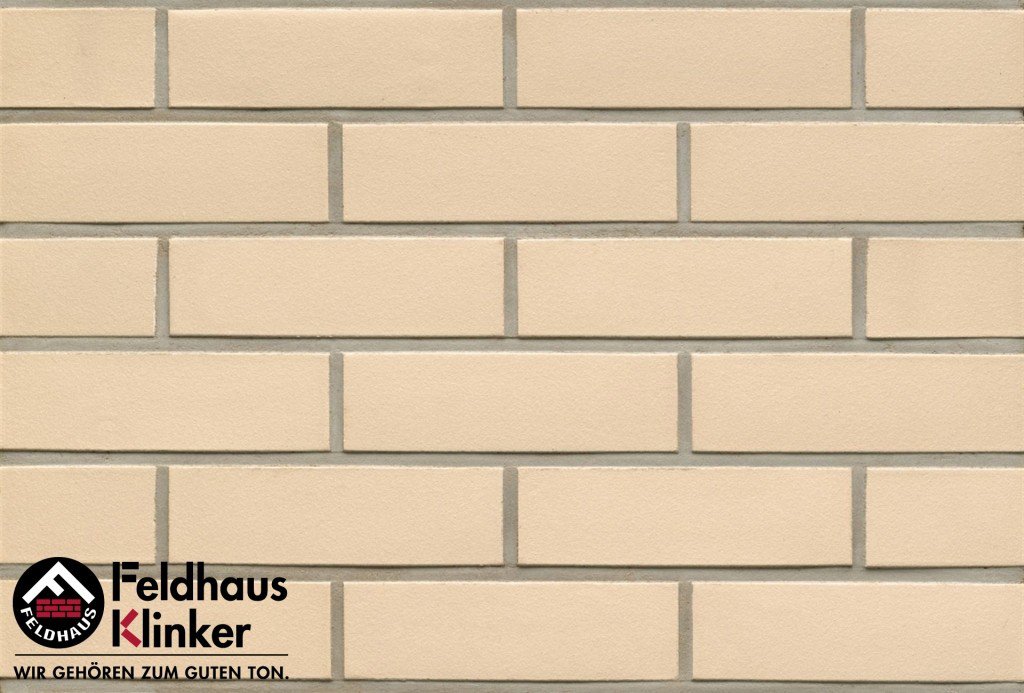 Клинкерная фасадная плитка Feldhaus Klinker R100 Perla liso гладкая NF9, 240*9*71 мм